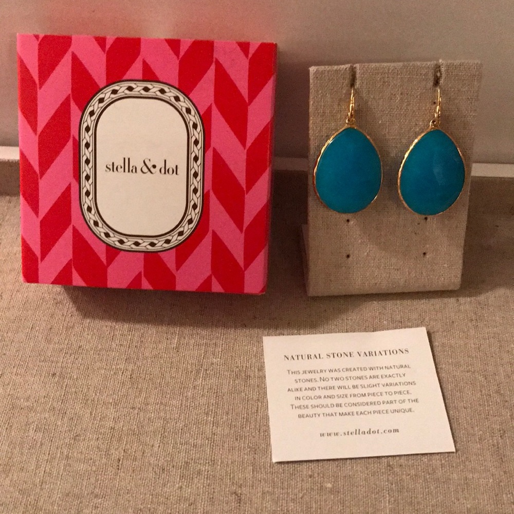 Stella and Dot serenity stone drops (turquoise)